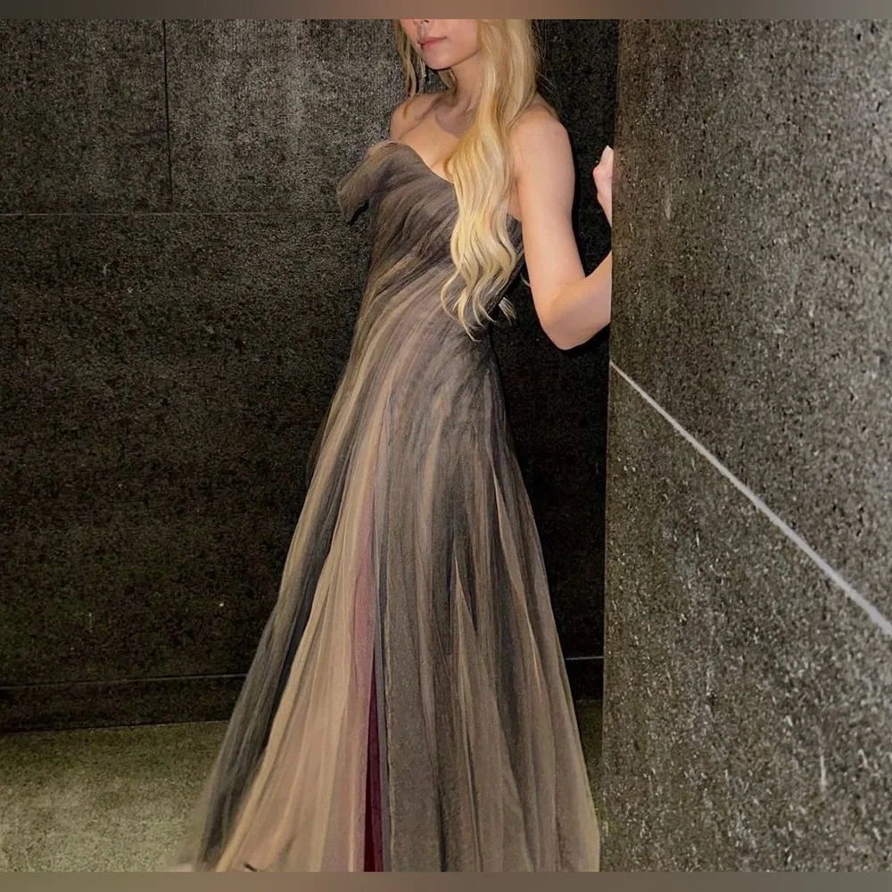 Ralph Lauren Collection Purple Label Tulle Strapless Evening Dress Formal Midi 6 - Picture 14 of 16